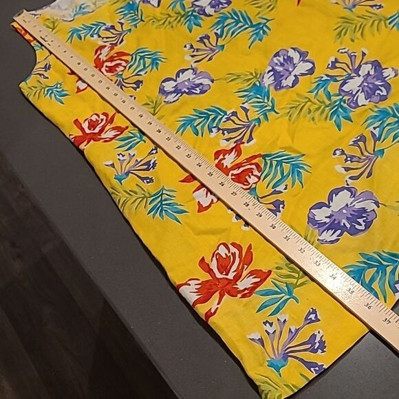 GW Studio Vintage Linen Yellow Floral Shift Dress - Picture 5 of 7